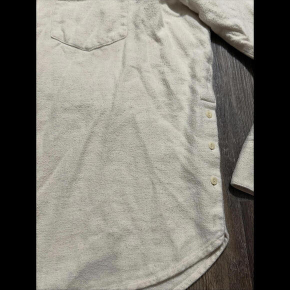Madewell Cotton Ivory Button Quiet Luxury Double Pocket Womens Work Shirt Medium - Picture 5 of 14